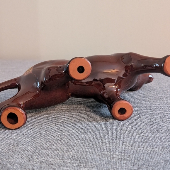 Blue Mountain Pottery, Gold Drip Glaze Cougar/Mountain Lion/Puma Figurine - Picture 4 of 6